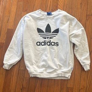 Adidas Men's White Crewneck Sweater